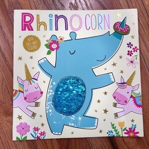RhinoCorn Blue Sequin Children's book